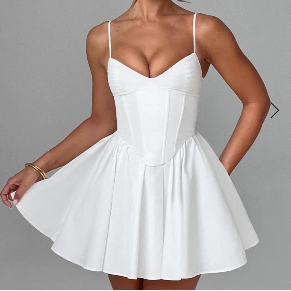 Oh Polly White Corset Mini Dress